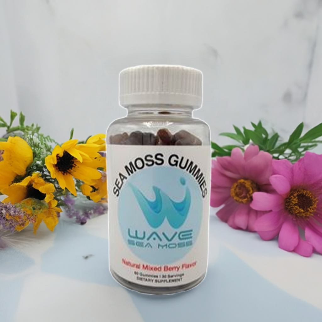 WAVE Premium Sea Moss Mixed Berry Flavored with Bladderwrack & Burdock Root Gummies (Case)