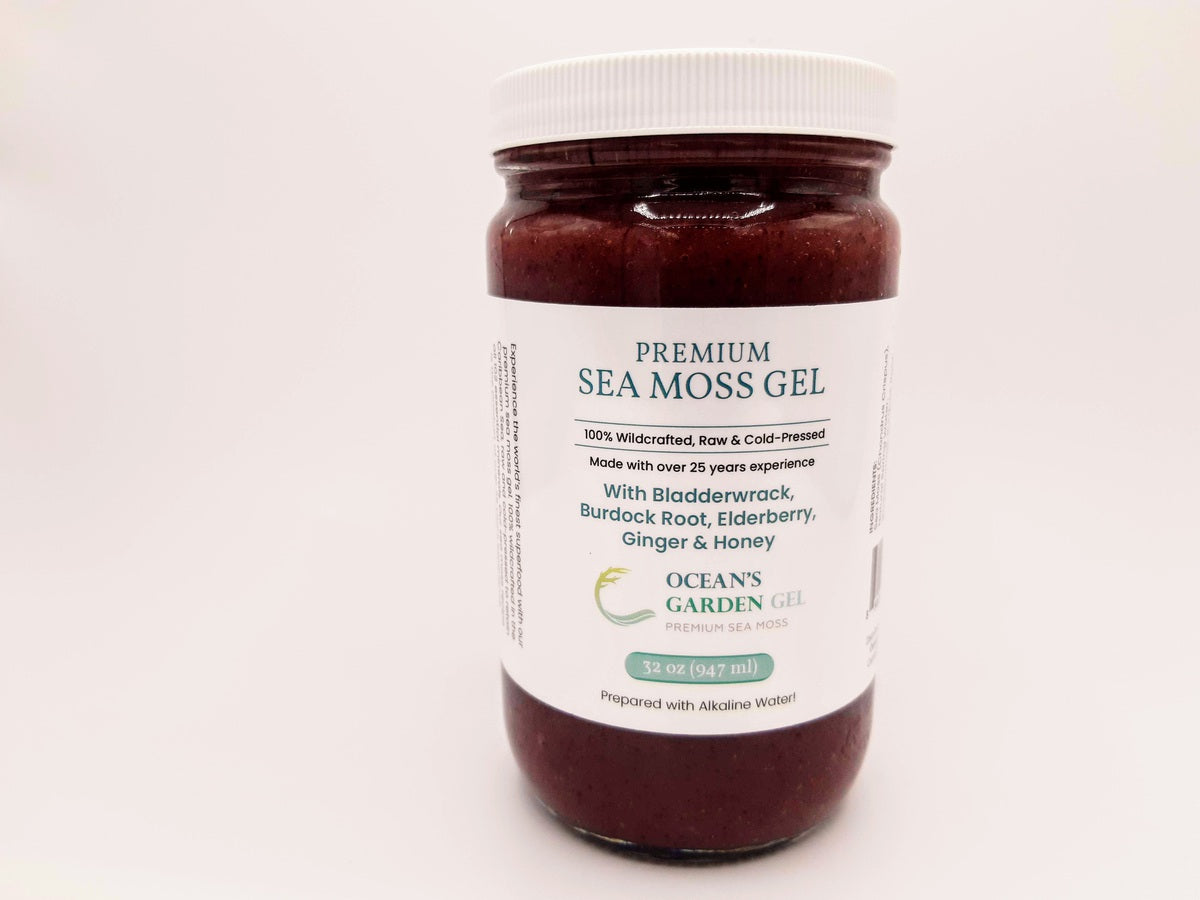 Premium Seamoss with Bladderwrack, Burdock root, and Elderberry, Ginger, and Honey