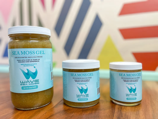 WAVE Premium Sea Moss with Bladderwrack & Burdock Root (Half Case)