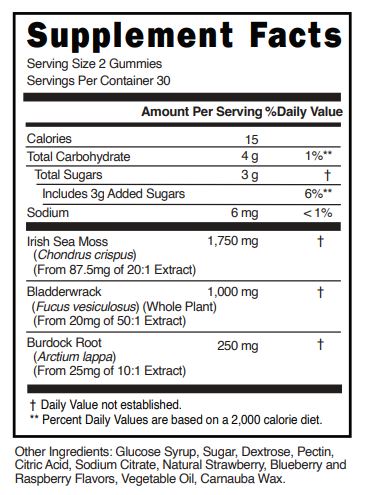 WAVE Premium Mixed Berry Flavored Gummies with Bladderwrack and Burdock Root (Half Case)