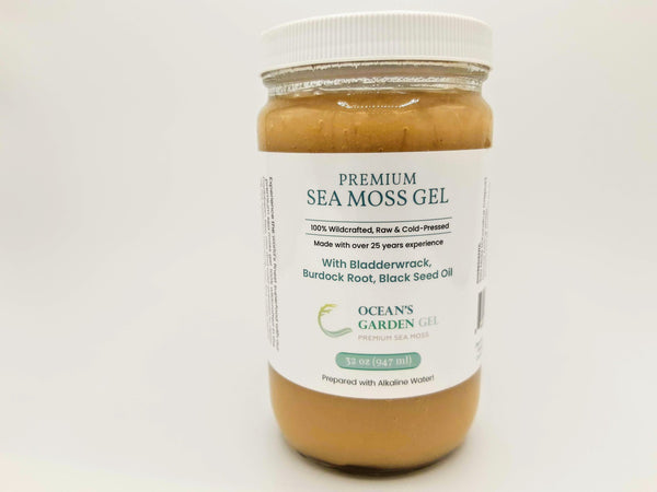 Premium Seamoss with Bladderwrack, Burdock root, and Blackseed Oil