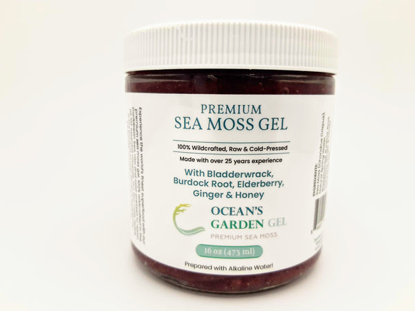 Premium Seamoss with Bladderwrack, Burdock root, and Elderberry, Ginger, and Honey (Case)