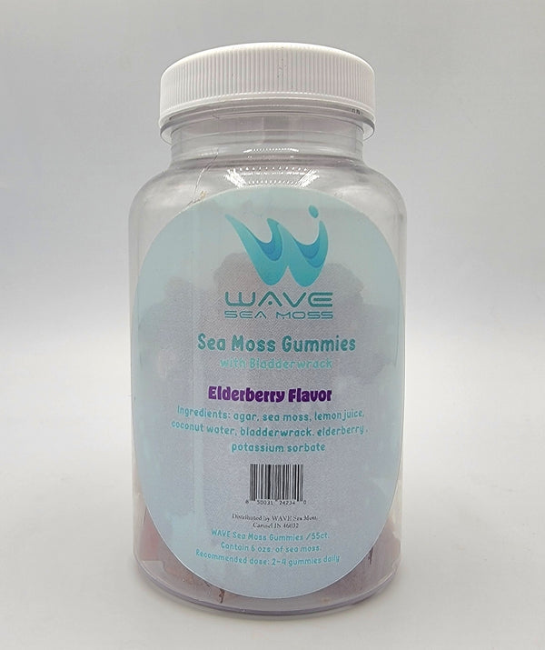 WAVE Premium Sea Moss Elderberry Flavored Gummies